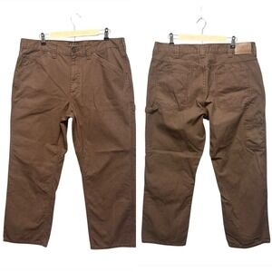 Schmidt Workwear Brown Canvas Carpenter Utility  Work Relaxed Fit Pants 38x30 29